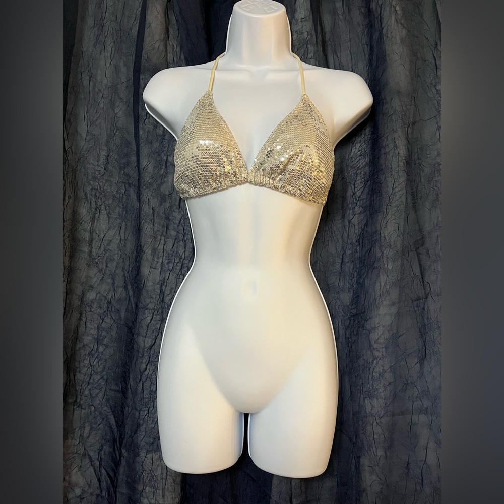 Inca Women’s Sequin Bikini Top Size Large EUC